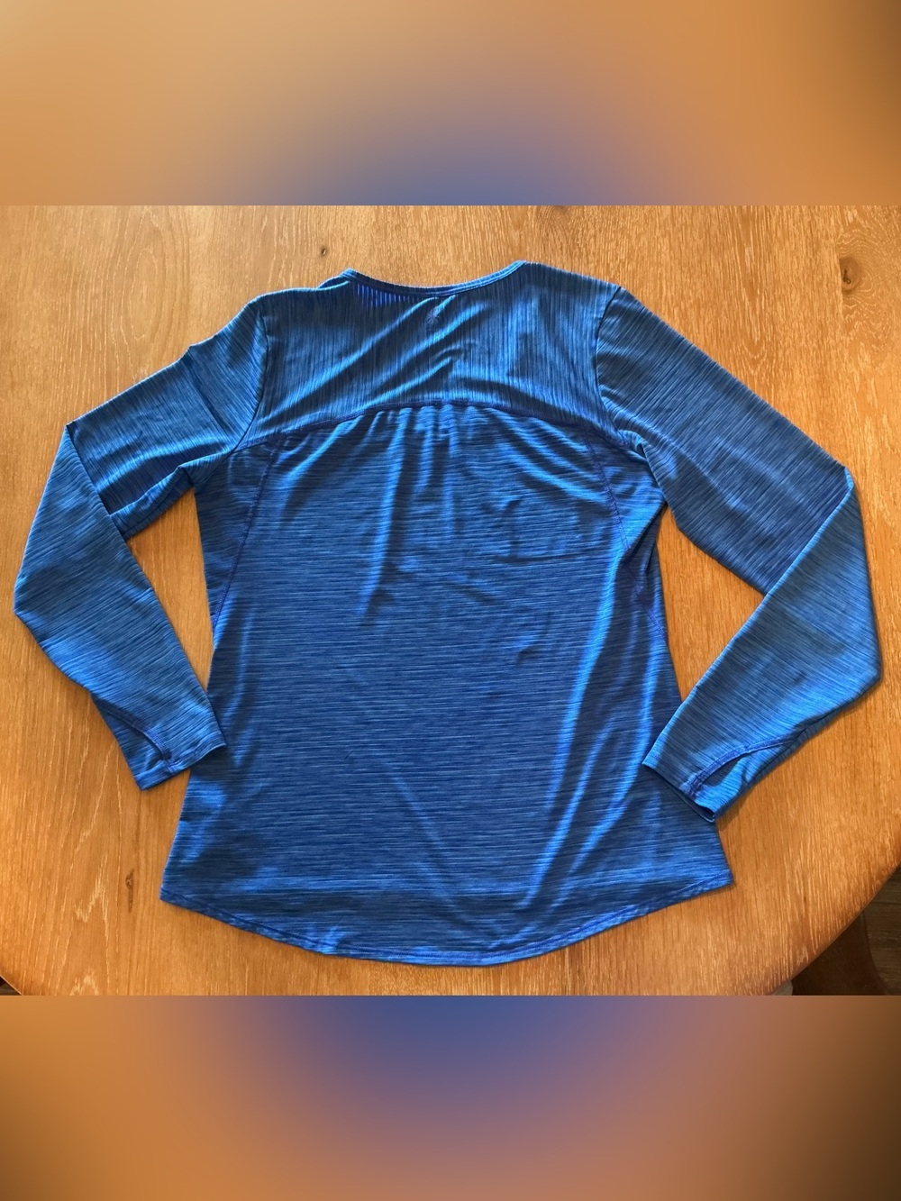 Athleta Chi Long Sleeve Royal Blue Stripe L Large Top UPF Sun Protection Shirt - Picture 2 of 9